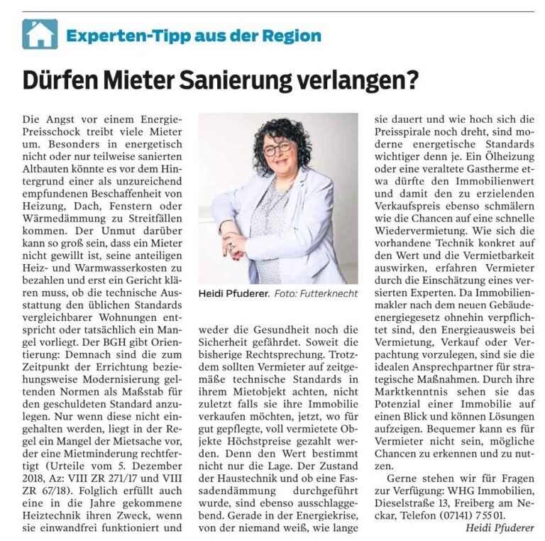 Dürfen Mieter eine energetische Sanierung verlangen?