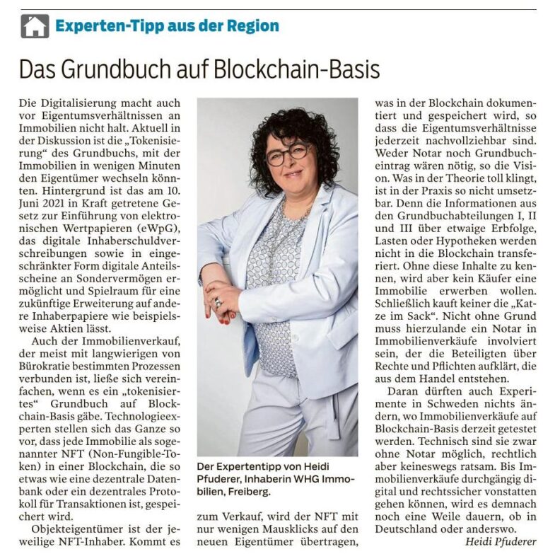 Das Grundbuch auf Blockchain-Basis