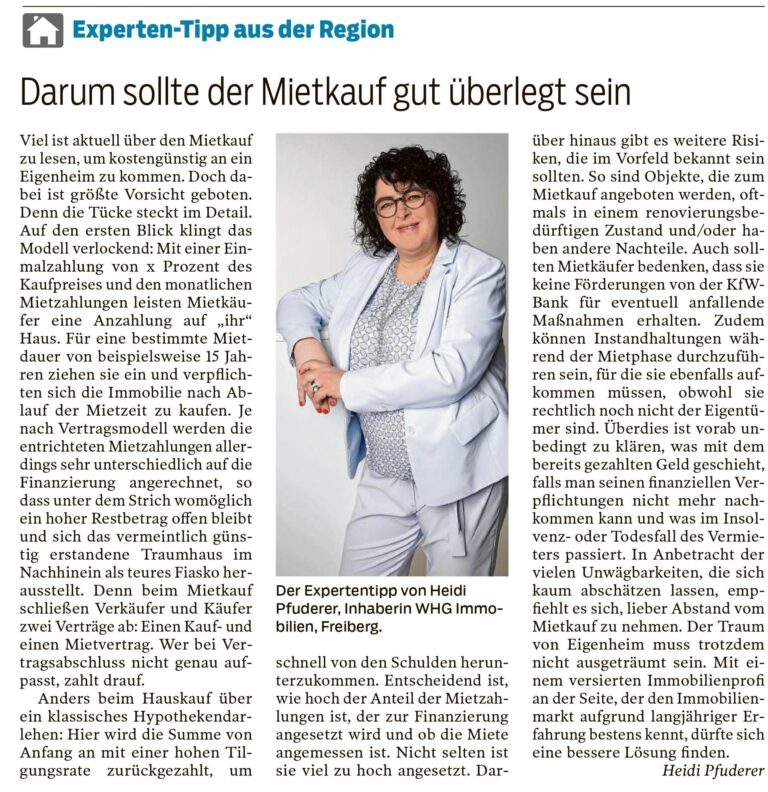 Darum sollte der Mietkauf gut überlegt sein