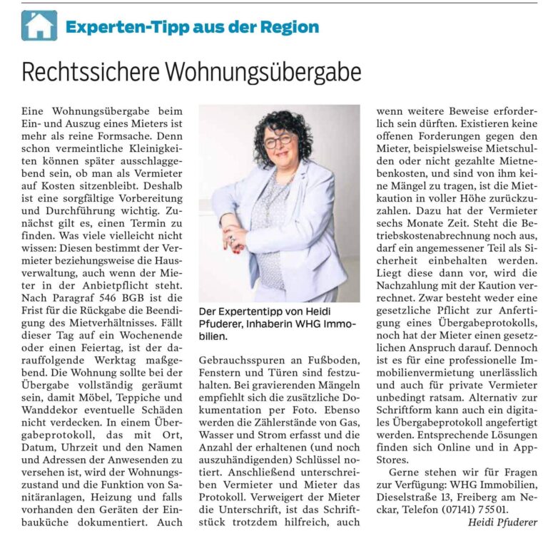 Rechtssichere Wohnungsübergabe