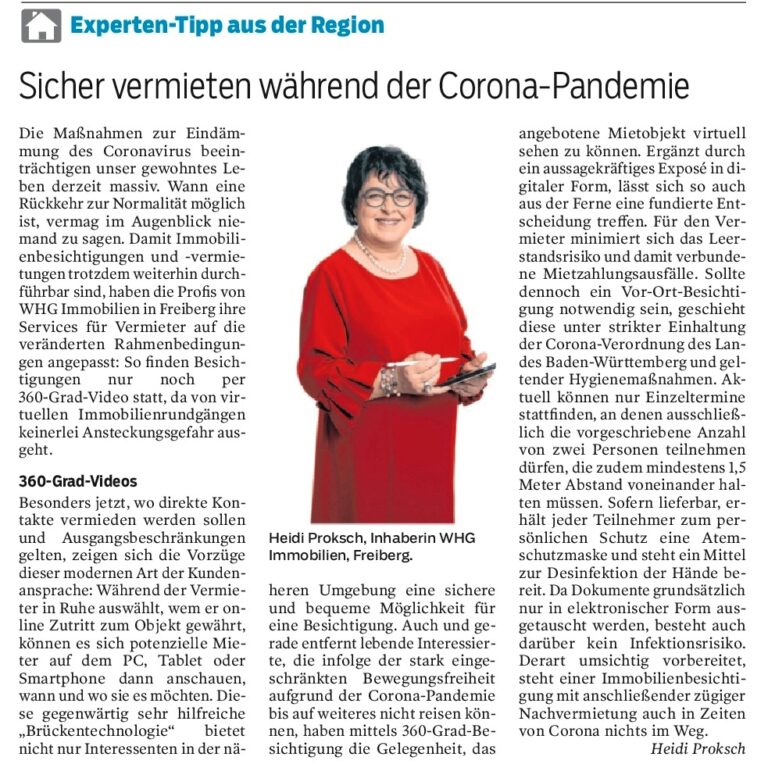 Sicher vermieten während der Corona-Pandemie